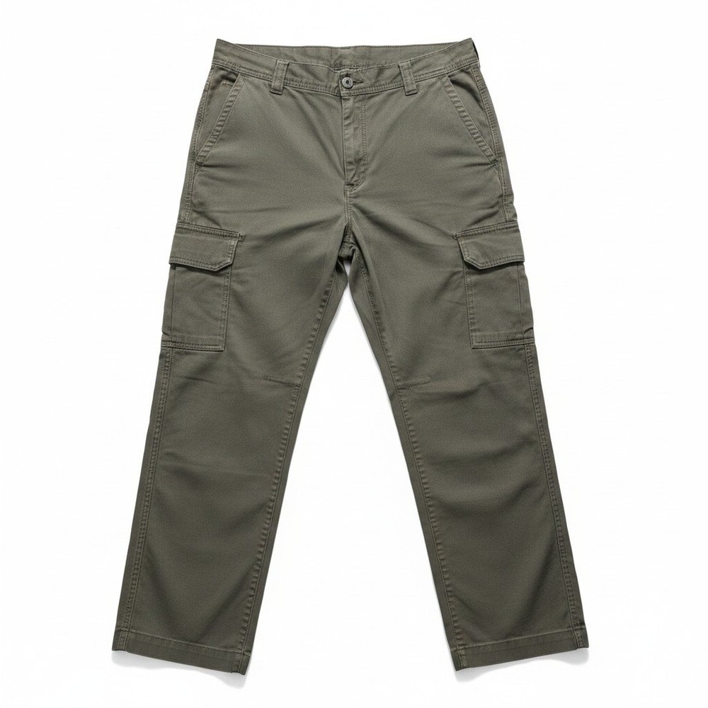 Basic Editions 36x32 Olive Green Cargo Pants Mens Casual Vintage Style